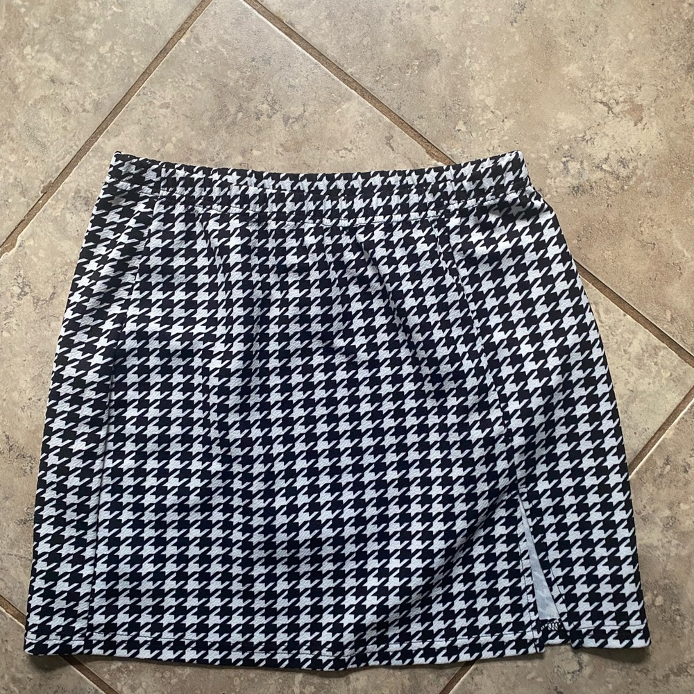 SHEIN Privé Houndstooth Print Waist Skirt - Picture 2 of 4